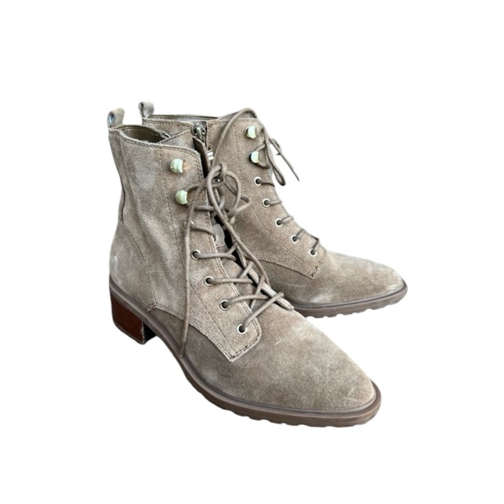 Sole Society Faunya Combat Boot Tan Suede Sz 9.5